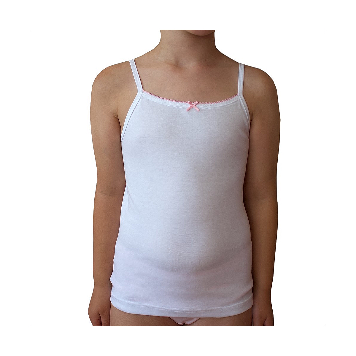 Camiseta interior blanca de niña de tirantes  Mariposas de Pera