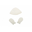 2100G BEIGE COTTON BEANIE CUP & ANTI-SCRATCH MITTENS SET