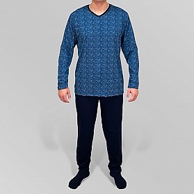 0830 MEN'S COTTON PAJAMAS FERRY'S WITH POCKETS AND TRIANGLE PRINT