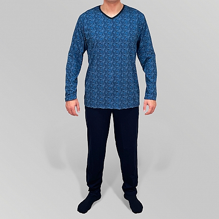 MEN'S COTTON PAJAMAS FERRY'S WITH POCKETS AND TRIANGLE PRINT