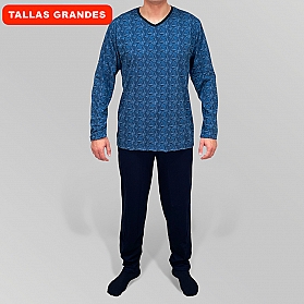 0830b MEN'S COTTON PAJAMAS FERRY'S WITH POCKETS AND TRIANGLE PRINT