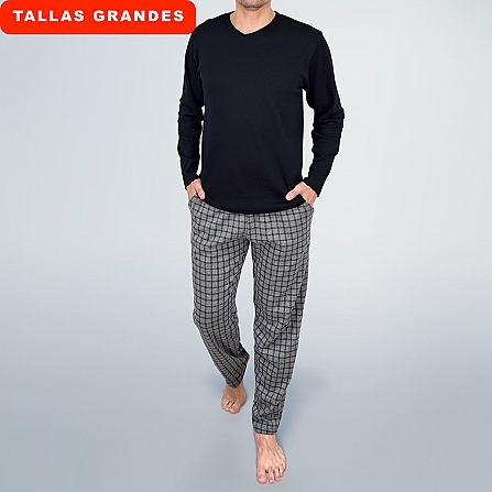 PIJAMA 100% ALGODÓN JACQUARD CON BOLSILLOS