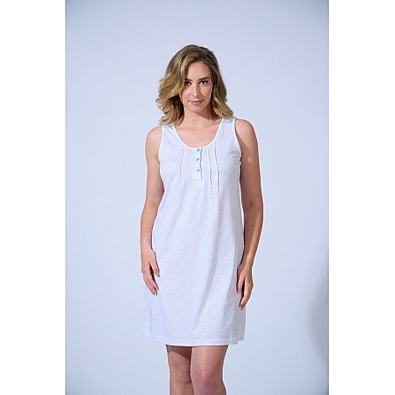 WOMEN'S COTTON NIGHTDRESS WITH FLOWER PRINT