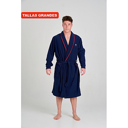 BATA AZUL MARINO PARA HOMBRE CON VIVO ROJO